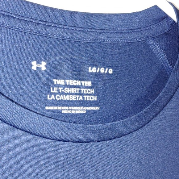 Under Armour The Tech Tee Shirt Short Sleeves Size L Navy Blue - Picture 2 of 4